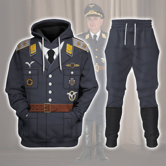 Gearfuller Service Uniform Of A German Air Force (Luftwaffe) Captain, WW2 Costume Hoodie Sweatshirt T-Shirt Tracksuit